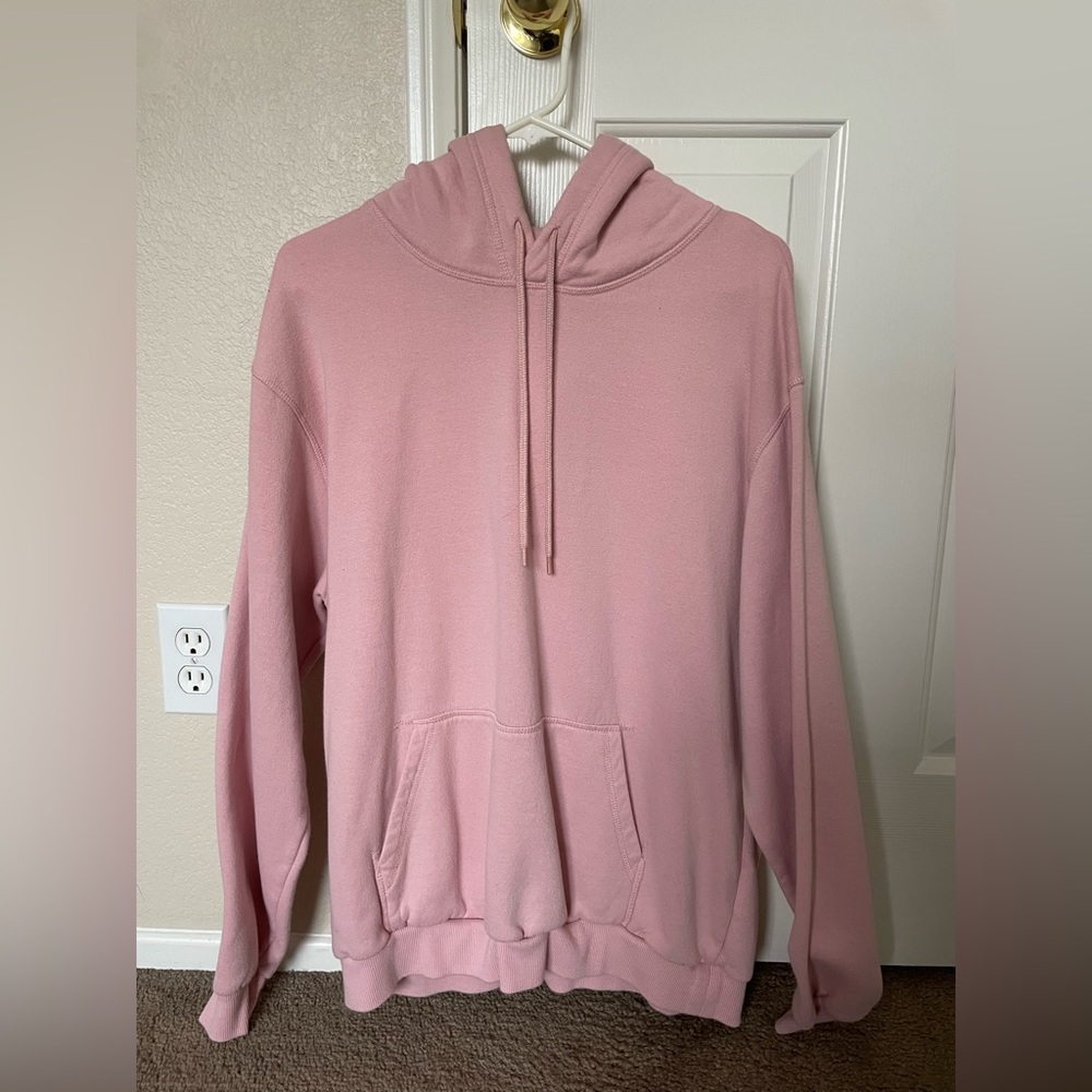 H&M Hoodie Pink Blank Large